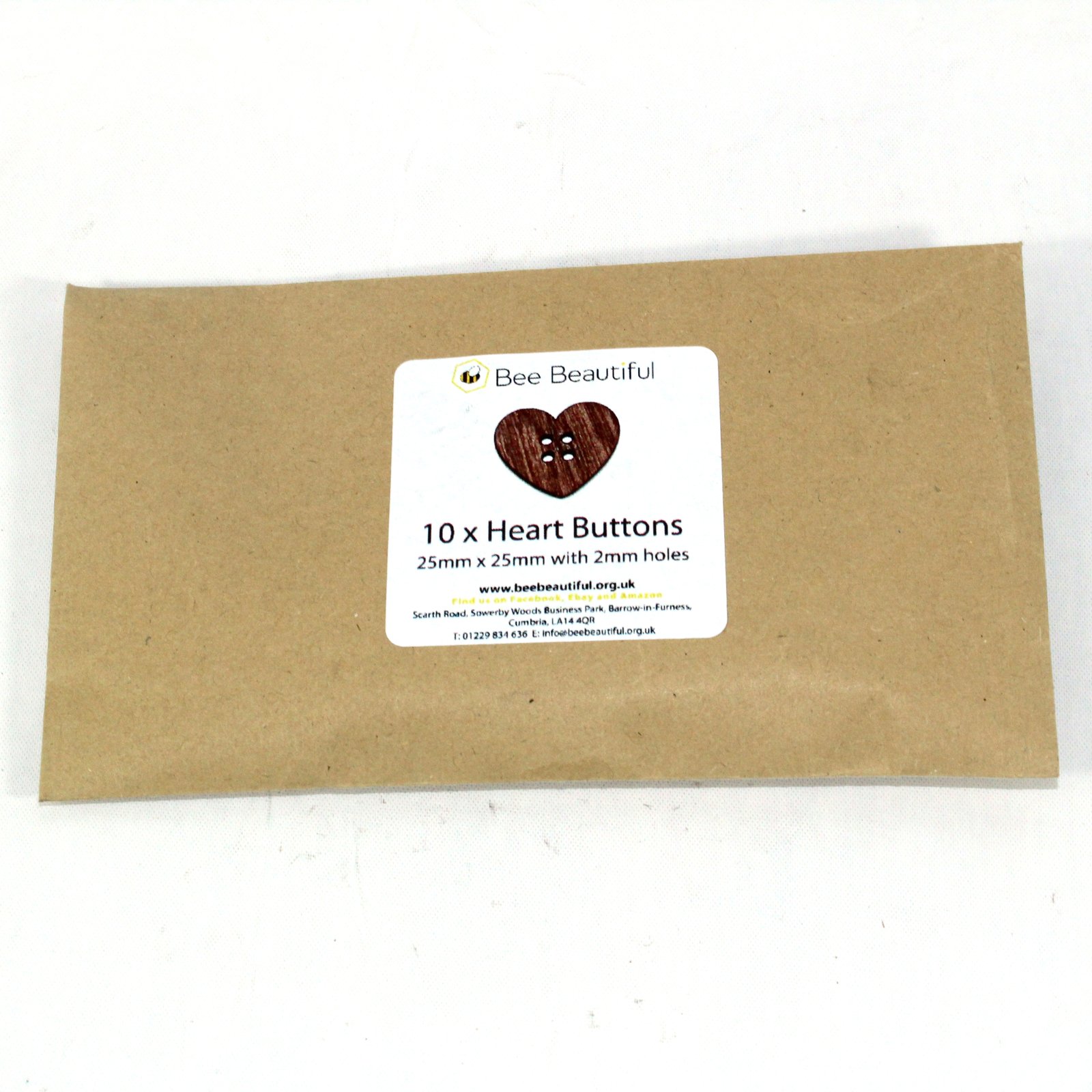 heart buttons in packaging