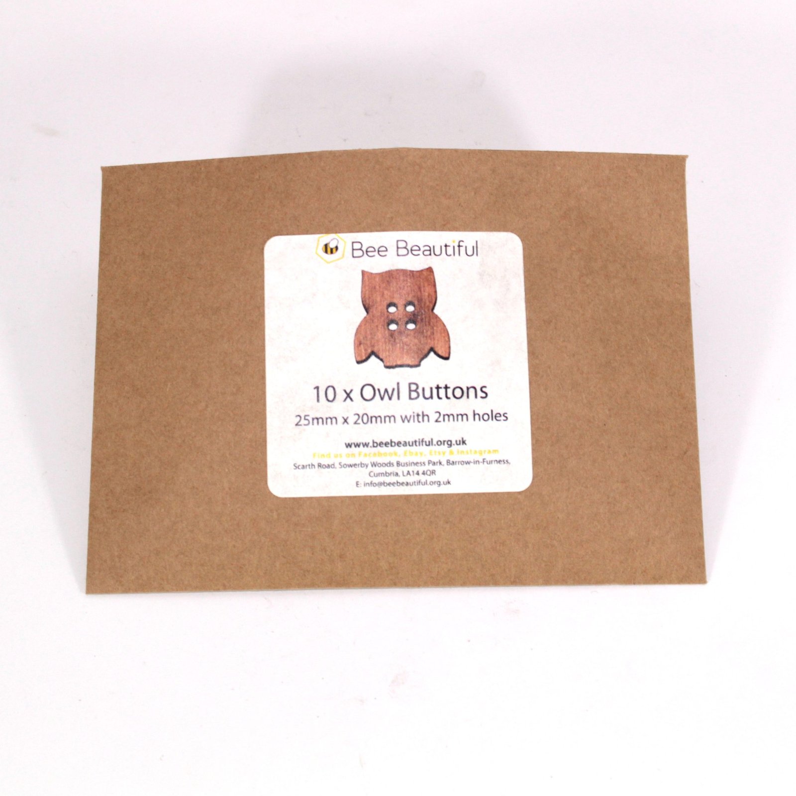 owl buttons in packaging