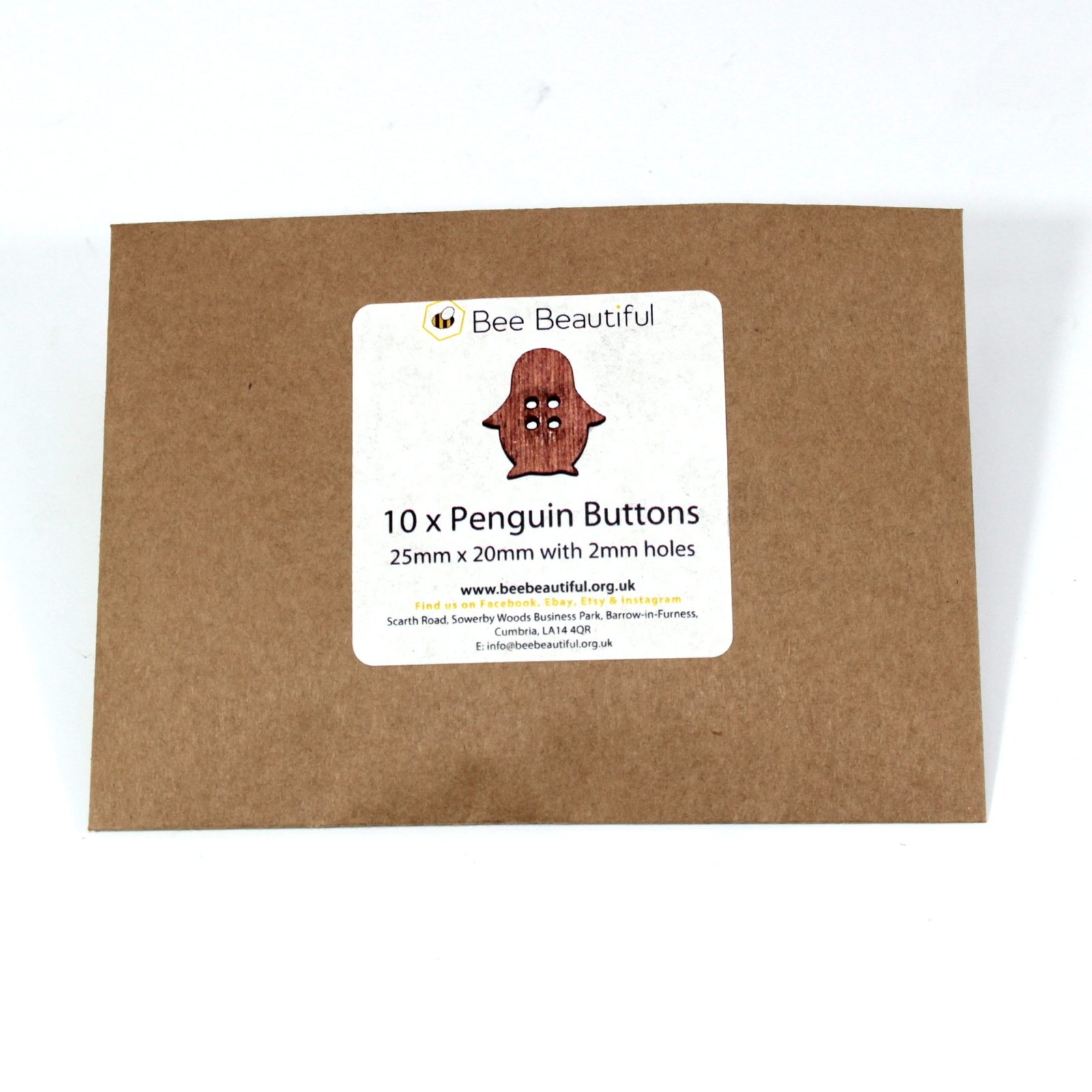 penguin buttons in packaging