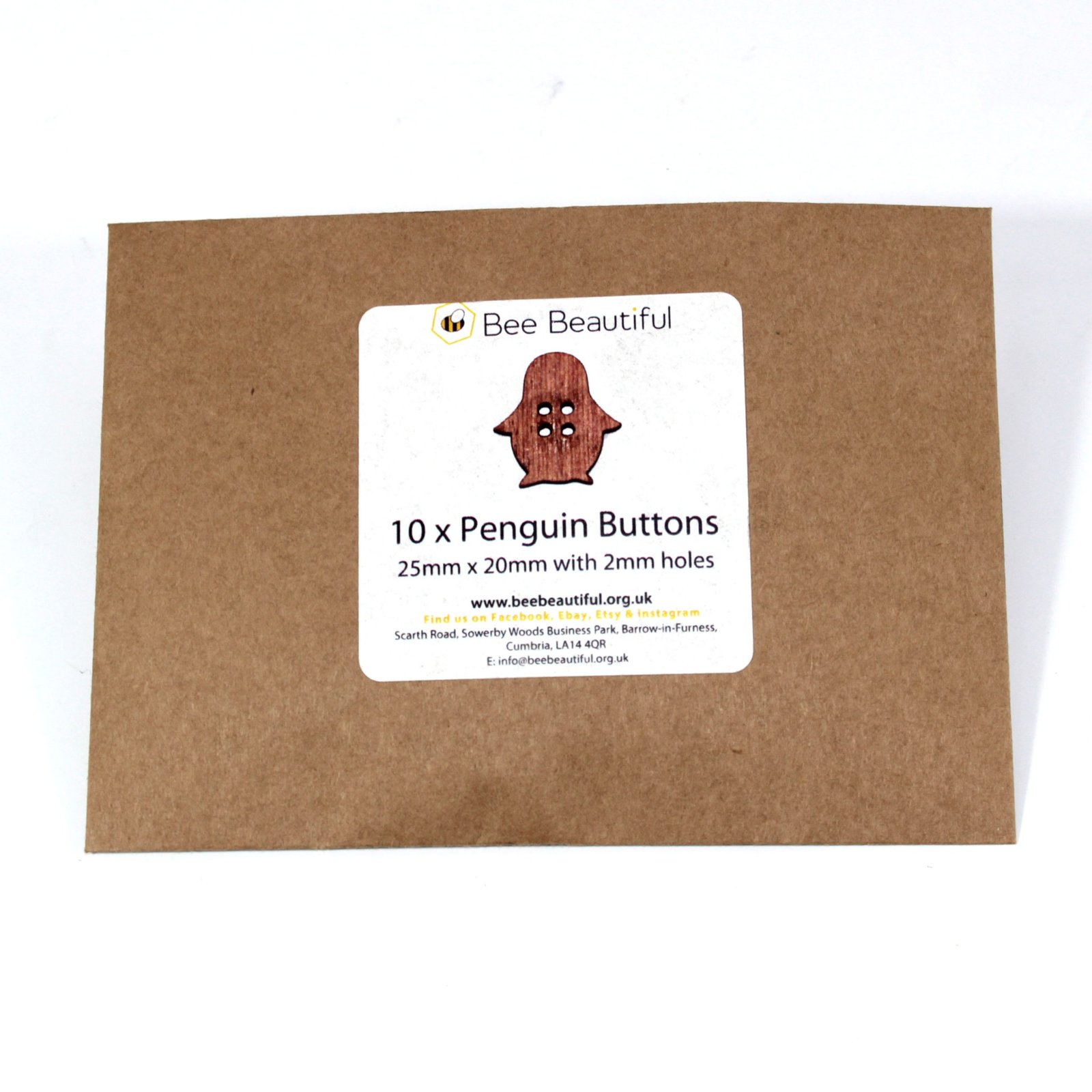 penguin buttons in packaging