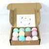 Reduced plastic Buzzy & Fizzy Bath Bombs set of 24 x 65g round Bee Beautiful