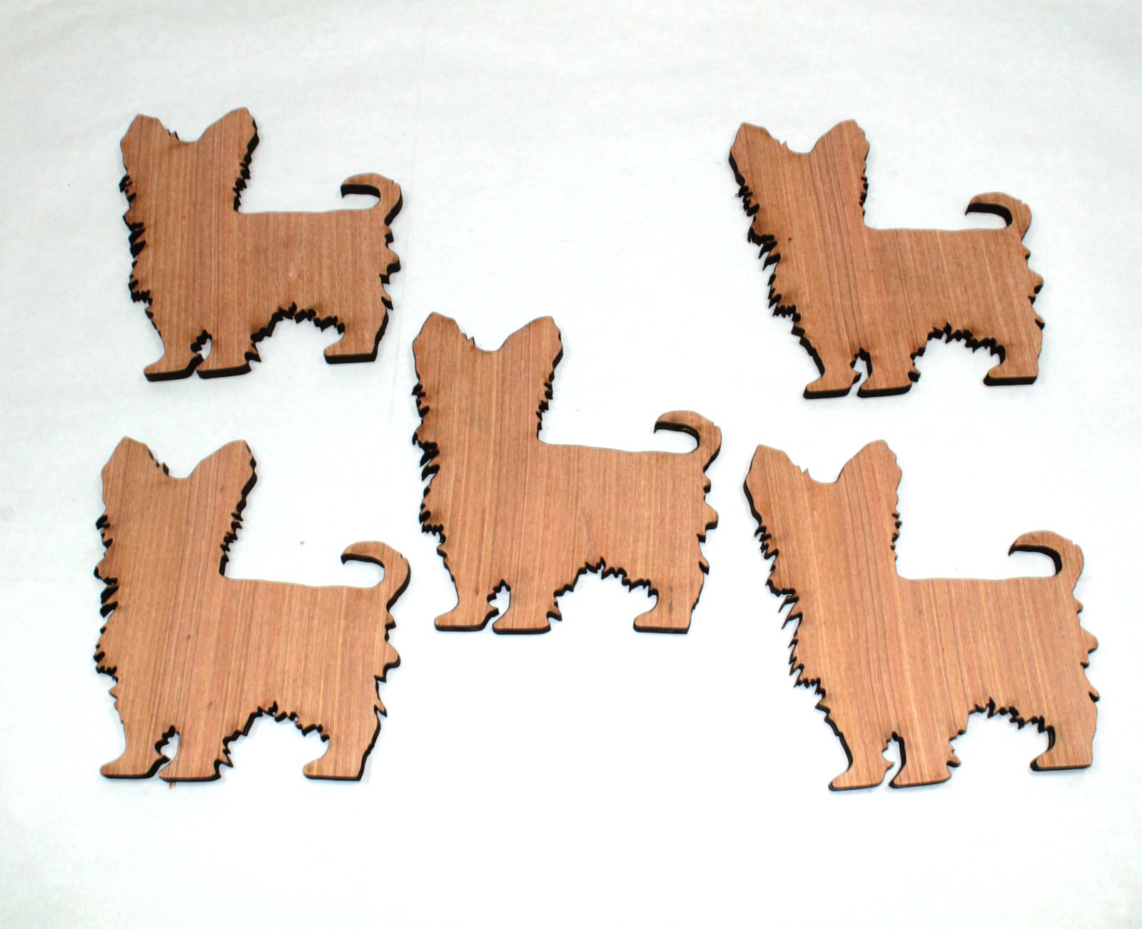 5 laser cut plywood yorkie dog