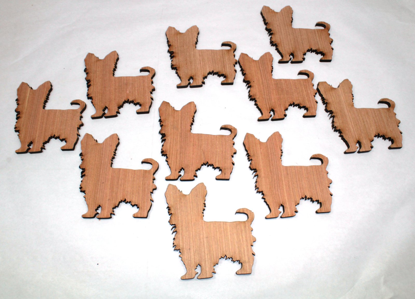 10 laser cut plywood yorkie dog
