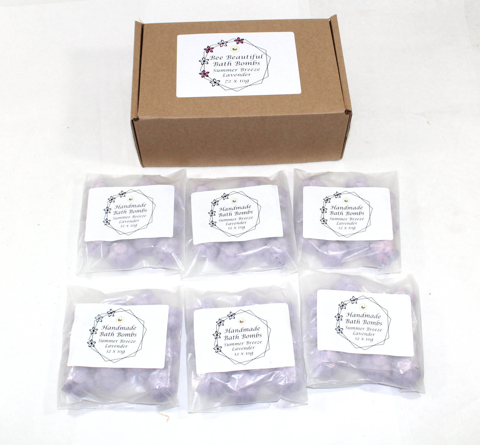 close us of lavender bath bombs with box