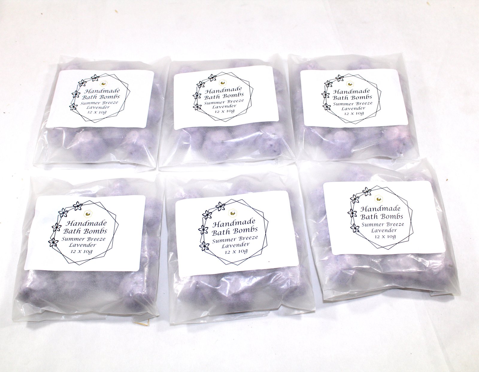 6 packs of lavender flower bath bombs