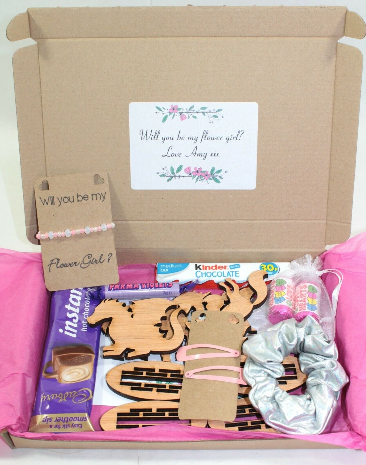 Bee Beautiful Flower girl personalised proposal gift box