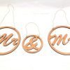 Mr & Mrs hanging wood signs