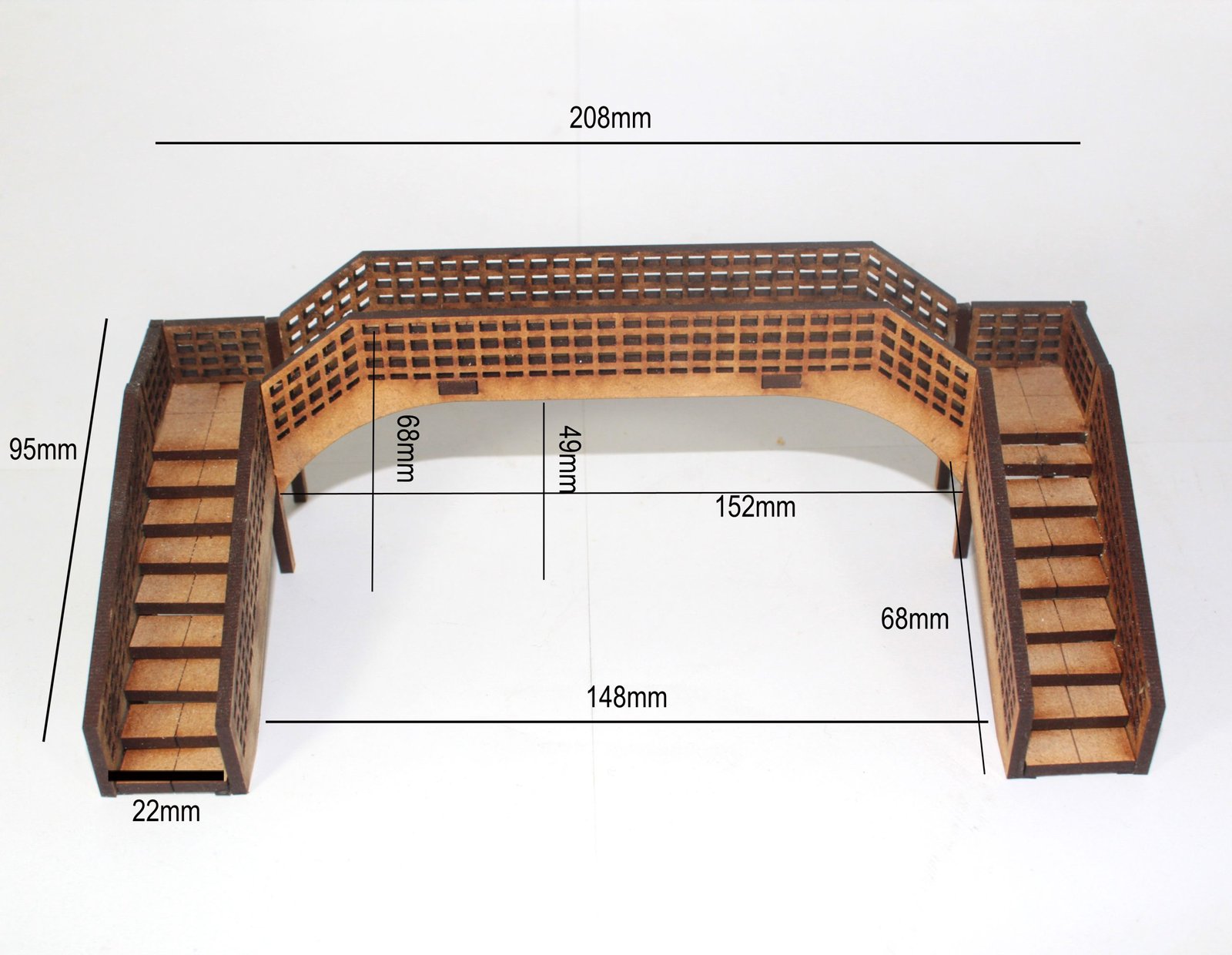 measuremnets on the doouble track footbridge