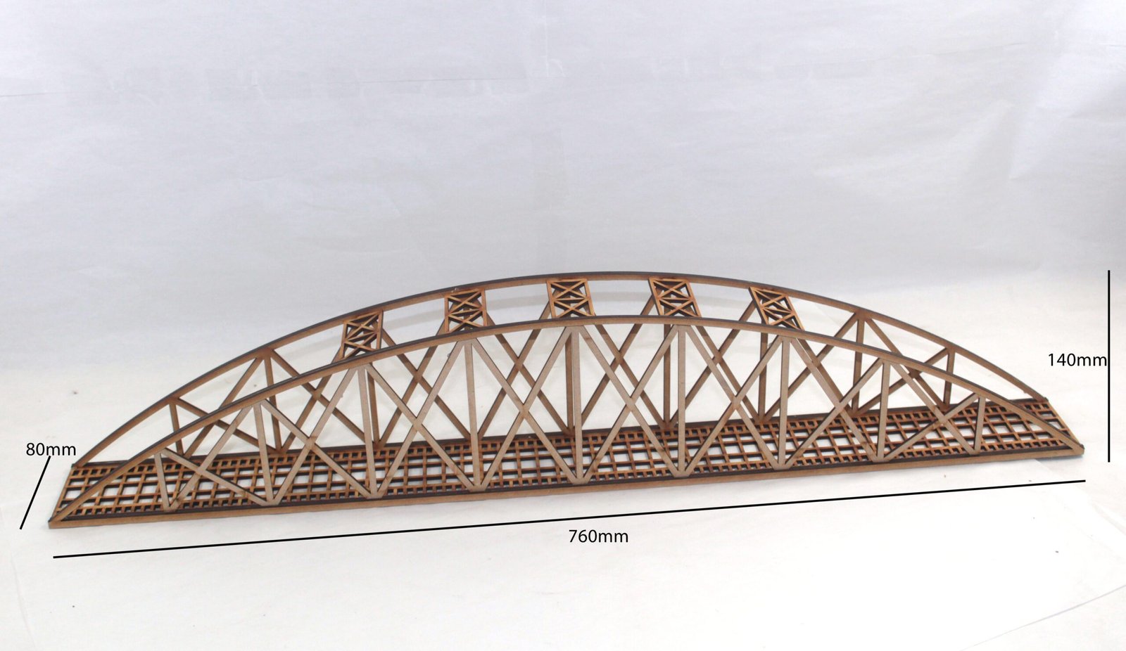 measurements of model railway oo gauge bow bridge