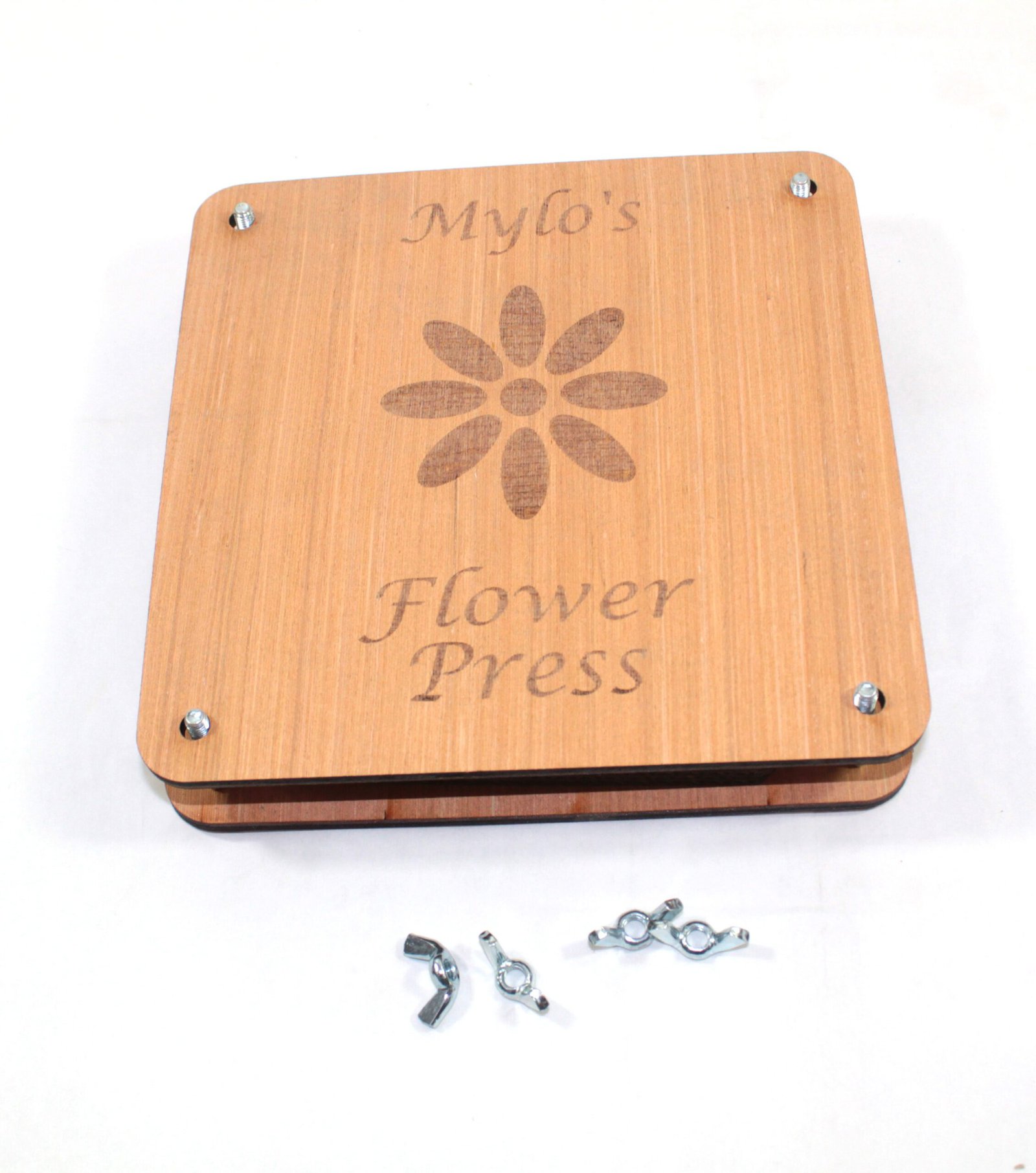 flower press with bolts