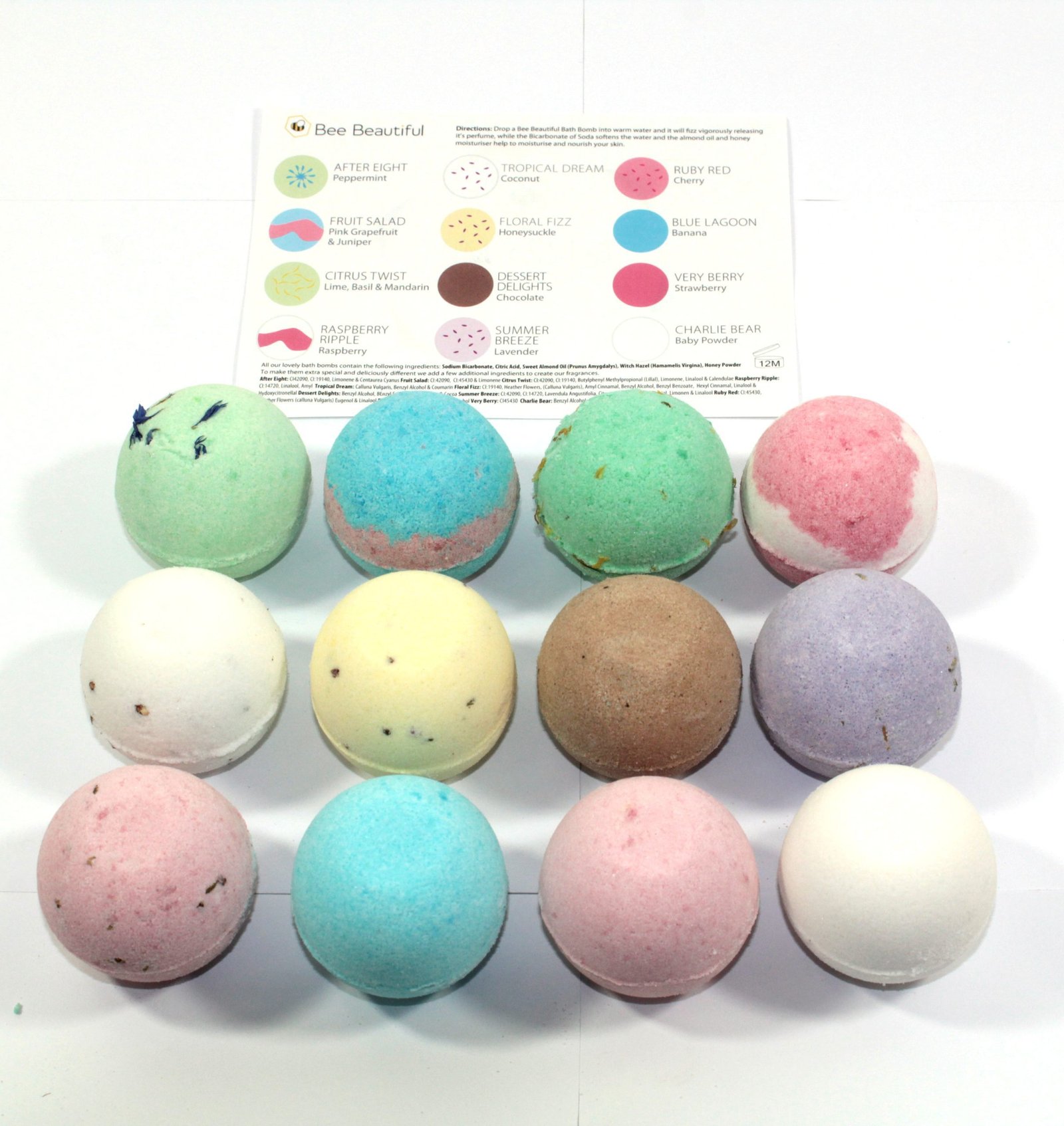 bath bombs with leaflet