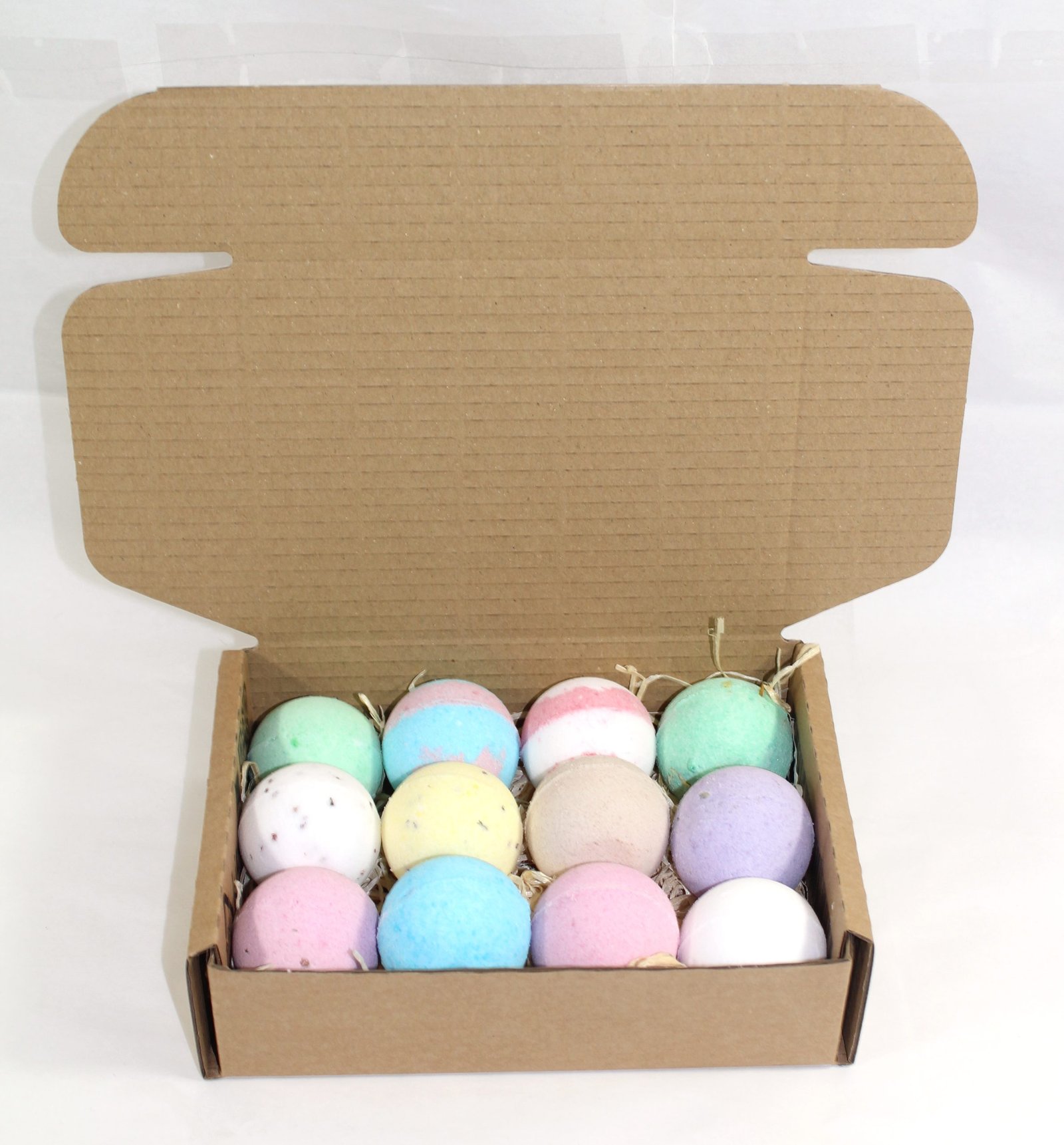 bath bombs in a box with open lid